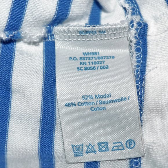 Boden Blackberry Striped Sleeveless Midi White & Blue Dress with Pockets Size 2 - Picture 9 of 12